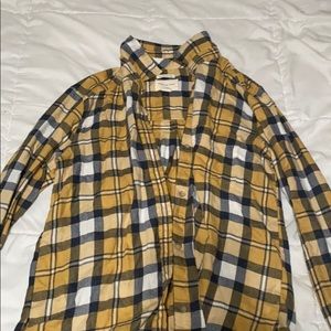 American Eagle Yellow Plaid button up